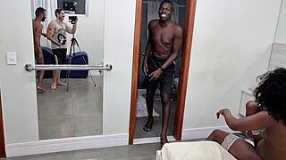 bastidores da gravação with naughty alicia ribeiro fucking two guys for jr doidera to record in amateur interracial teen session