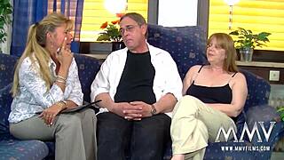 Hey Petra, can you give us a hand with this wild threesome? She jumps in licking pussy and blowing cock until everyone cums hard in the amateur group fun.