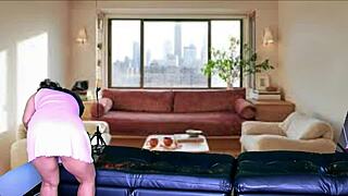 will this big ass cleaning lady spread wide for monster cock anal pounding?