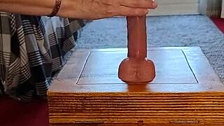 Amateur Housewife Rides Dildo to Orgasm with Naughty Tits.