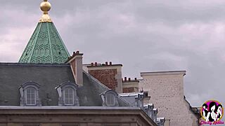 Stunning Alice Axx arrives in Paris with her hairy beaver and big natural tits for intense anal sex