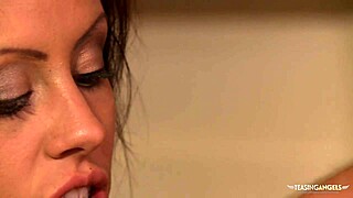 naughty brunette thrilled to strip clothes ripped, ride cowgirl, and get facial after being deprived of sex