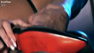 giving you elegant foot fetish vibes with sexy heels and toes in lingerie