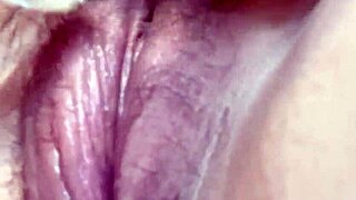 long glass dildo slides deep inside her tight juicy pussy for solo amateur pleasure