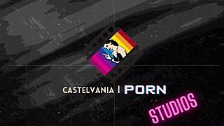 neighbor subtly licks my pussy on all fours before cumming sideways in my mouth during massage