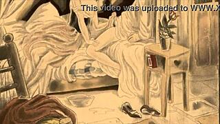 Check out these vintage hairy erotic drawings from the retro era! 😍🖼️