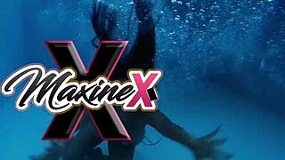 oh wow, this is the best solo pussy masturbation, maxine x says as she fucks huge toy squirting.