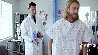 The nurse casually enjoys tasting the doctor's sensitive spots in this steamy encounter.