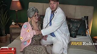 czech granny gets horny with her doctor in hospital room for spooning and riding fun