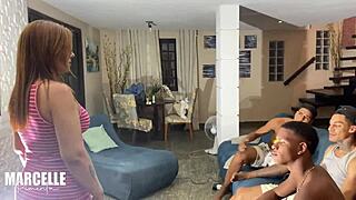 these young studs lined up to pound the hot latina milf's ass with massive black cocks in wild interracial action 😏🍑