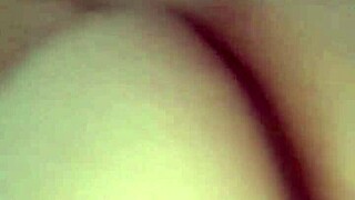 The shy girlfriend gives a handjob to her boyfriend in homemade video