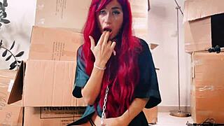 Oh Wow! Hot Beauty Babe Seduces Redhead Neighbor for Intense Ass Licking with Tongue!