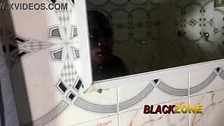 ebony babe with small tits shares close-up bedroom secrets in bathroom interview casting 🛁😏