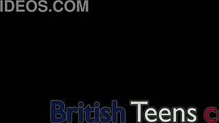 This hot British alt college student strips her cosplay uniform and masturbates solo to orgasm