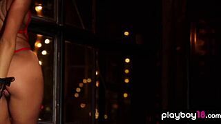 I mean, uh, this extra small latina Jessica Burciaga with big boobs is teasin' in sexy lingerie, ya know, strippin' down all slow...