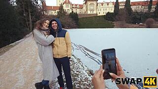 Swap4k Sunday Walk Turns into First Threesome with Hot Latina Wife Sharing Huge Cock in Bed