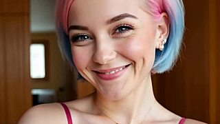 tattooed brunette dominates her redhead friend with strapon fucking and licking in changing room to orgasm