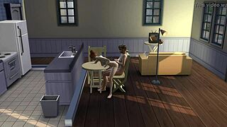 Nude girl rides friend like a horse on desk