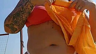 I'm Recording Video On The Beach And Teasing All The Guys Around