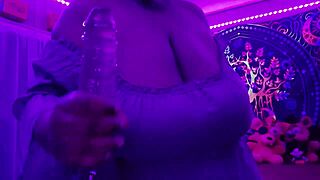 Hey, you ready to worship this chubby bbw with her huge tits and big black cock?