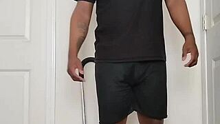 Morning routine involves undressing nude to spread ass cheeks wide open