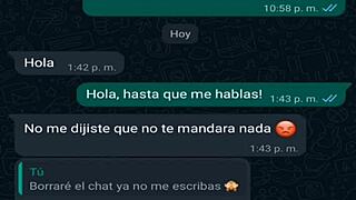 My friend in mini shorts gets so hot during our steamy WhatsApp chat, what should we do next?