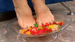 hey, this horny brunette in stockings deep throats that cock before it slides into her shaved pussy and ass