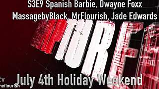 Preview of cap s3 e9 where spanish barbie dives into a hardcore threesome with big black cocks.