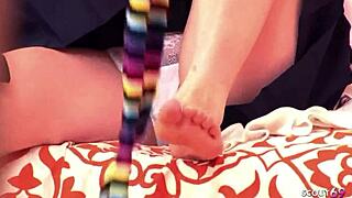 Petite Japanese Girl Caught Masturbating Leads to First Blowjob