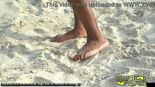 Giggles' Sexy Feet Turn Sandy and Ticklish at Beach in Barefoot Behind-the-Scenes Action