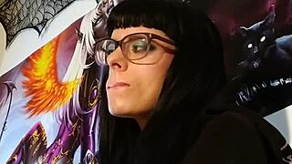 asmr kisses from petite goth girl with glasses in hungarian european style