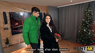 Rough hardcore cuckold watching with european girlfriend in christmas pov pickup