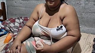 Futanari brazilian bbw milf with big natural tits gets help masturbating to squirting orgasm
