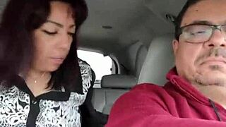 Wife fucked hard by stranger in backseat while husband drives our car