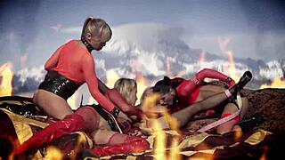 I absolutely love joining Angel Dark Carly Nataly Dangelo and Michelle Thorne in this steamy lesbian foursome with licking and fingering