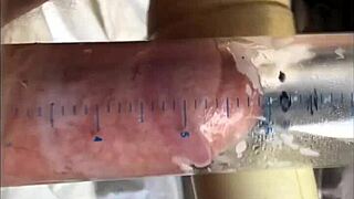 he starts with a vibrator on his soft cock, building up until he cums intensely