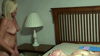 blonde milf wife spreads shaved pussy nipples pierced for intense one-on-one dildo doggystyle