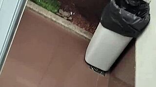 jerking small cock in public toilet