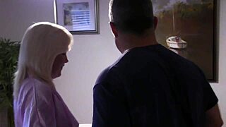 blonde milf wife spreads shaved pussy nipples pierced for intense one-on-one dildo doggystyle