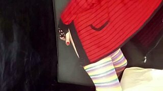 i fuck boyfriend's ass hard with strapon til his cock explodes