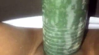 why does kissesxxx fuck cucumber outdoors squirting wildly