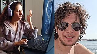 SKINNY brunette fuck doll SCISSORS wet pussy with toys!