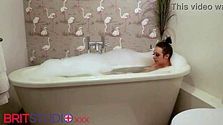 naughty british teen toys to orgasm in bubbly bath