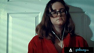 unsatisfied brunette dreams of angela white's busty scissoring tribbing