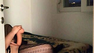 Caught Curvy Teen Moaning with Monster Dildo in Tight Pussy