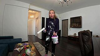 i teach my lazy boyfriend how to fuck by teasing sucking and riding his cock with my european slut skills