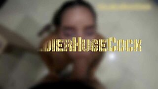 gaby jimenez soldier slut facefucked swallows huge cock cum load!