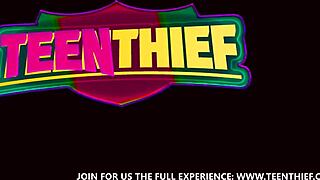 cute petite teen roughed up after shoplifting mall bust