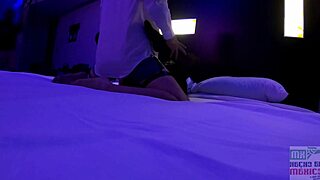 Curvy milf secretary rides cock cuckolding hubby in hot threesome