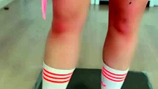 neighbor trades weights for huge cock pounding ride